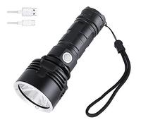 WESLITE Lampe Torche LED Ultra Puissante 5000 lumens, XHP50 LED Torche Tactique Ultra Puissante Militaire Lampe de Poche Zoomable Torche USB pour Ménage, La Randonnée, D'urgence