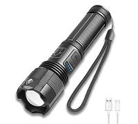 WESLITE Lampe Torche LED Ultra Puissante 6000 Lumens, XHP70.2 Lampe Torche Rechargeable Lampe de Poche Étanche avec Affichage de Puissance 5 Modes Zoomable pour Camping Randonnée Pêche de Nuit
