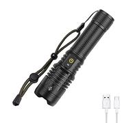 WESLITE Lampe Torche LED Ultra Puissante 7000 lumens, XHP70.2 LED Torche Tactique Ultra Puissante Militaire Lampe de Poche Zoomable 5 Modes pour le Camping Pêche Randonnée(Batterie Incluse)