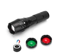 WESLITE Lampe Torche Multicolore avec Filtre Vert Rouge, Torche Rouge Vert Blanc 1000 lumens Lampe de Poche Puissante avec Aimant Tricolore Lampe de Signal avec Zoom de Vision Nocturne Chasse Lecture