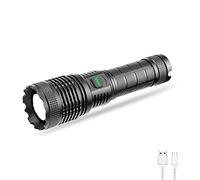 WESLITE XHP70.2 Lampe Torche Rechargeable, Lampe Torche LED Ultra Puissante 6000 lumens Lampe de Poche avec Indicateur de Puissance Zoomable 5 Modes pour le Camping Pêche Randonnée(Batterie Incluse)