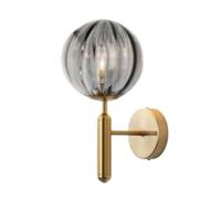 WESLNN Appliques murales, Applique Nordique Moderne Chambre À Côté De Boule De Verre Mur LED Luminaire Applique Éclairage Salle De Bain Miroir Escalier Lumière(Gold smoke grey)