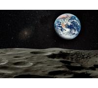 Wesmilewallpaper Papier Peint Espace Terre Lune Noir Univers 300X210cm | Astronomie Étoiles Science-Fiction Paysage Spatial Effet Panoramique 3D Intissé Soie Murales Poster Décoration Chambre Enfant