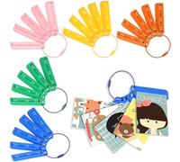 Wesnoy Support compatible avec les anneaux et onglets Yoto, 25 pochettes pour cartes avec 5 anneaux en acier inoxydable pour rangement (macaron)