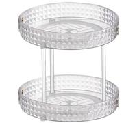 Wesoke Plateau tournant Lazy Susan à 2 niveaux, grande étagère rotative pour cuisine, condiments, assaisonnement, plateau rotatif amovible pour salle de bain et réfrigérateur