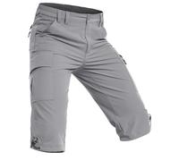 Wespornow Pantalon Cargo 3/4 Homme Randonnée Imperméable-Trekking Stretch Léger Séchage Rapide-Cyclisme Vélo Long Résistant à l'eau (Gris Brume, XL)