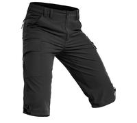 Wespornow Pantalon Cargo 3/4 Homme Randonnée Imperméable-Trekking Stretch Léger Séchage Rapide-Cyclisme Vélo Long Résistant à l'eau (Noir, XL)