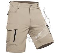 Wespornow Pantaloncini Cargo Homme Bermuda Pantalons de Travail Pantalons Courts Cargo Homme Pantalons de Trekking Chino Élastiques Pantalons MTB(Kaki Clair,S)