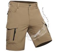 Wespornow Pantaloncini Cargo Homme Bermuda Pantalons de Travail Pantalons Courts Cargo Homme Pantalons de Trekking Chino Élastiques Pantalons MTB(Kaki,L)