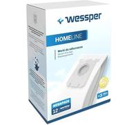 Wessper 12 Sacs Aspirateur Compatible avec AEG Electrolux E201S, E201SM, Standard-Bag, S-Bag - pour Philips FC8021/03 FC8245/09