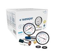 Wessper 2 Pièce Manomètre de Pression d'eau avec Adaptateur, Outil Mesure de Mètre Pression d'eau Hydraulique | Raccordement radial Ø 3/4”, 10 bar / 0-145 psi
