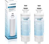 Wessper 2x 4874960100 Congélateur-réfrigérateur Filtre à eau de rechange compatible avec Beko 4874960100 4394650100, 9256712, SBS4K ; Blomberg IWD1004ET, KFD9952PX