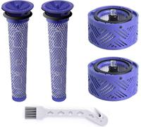 Wessper 2X DC58 V6 Remplace le filtre et 2X le préfiltre pour Dyson V6 Absolute V6 Animal Cordless Handheld Vacuum Cleaner Préfiltre pré-moteur avec brosse de nettoyage