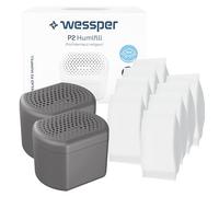 Wessper 2x Déshumidificateur d'air pour la Maison avec 8x Granulés de Recharge, Réduit l'Excès d'humidité, la Moisissure et les Mauvaises Odeurs, sans Électricité, Packs de Recharge, Gris