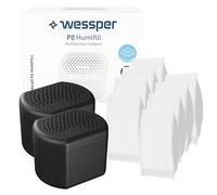 Wessper 2x Déshumidificateur d'air pour la Maison avec 8x Granulés de Recharge, Réduit l'Excès d'humidité, la Moisissure et les Mauvaises Odeurs, sans Électricité, Packs de Recharge, Noir