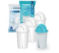 Wessper Aqua Classic Cartouches Filtrantes - 1x Eau alcaline + 3x Standard - Compatible avec Brita Classic, Pack 3+1