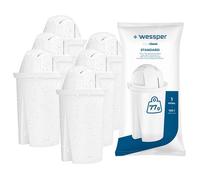 Wessper AquaClassic Cartouche Filtrante pour Carafe - Compatible avec BRITA Classic, Dafi Classic, PearlCo - Pack 6 remplacement