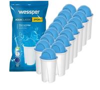 Wessper AquaClassic Sport 15x Cartouche Filtrante pour Carafe - Compatible avec avec système BRITA Classic, Aqua Optima