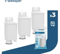 Wessper AQUAINTENSE+ Filtre à eau pour machines à espresso, remplacement pour Saeco CA6702/00, Brita Intenza+, Philips, adapté aux machines à espresso automatiques 3 pièces