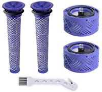 Wessper Aspirateur Set d'accessoires pour Dyson V6 Séries, 2 pièces Lavables Pré-Moteur Filtre, 2 pièces Lavables HEPA Post-Moteur Filtre et 1pièce Outil de Nettoyage