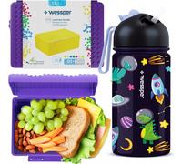 Wessper Bouteille d'eau Bidon + récipient Sandwich Boîte à déjeuner