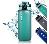 Wessper Bouteille d'eau Gourde Sport 500ml Litre Menthe Bouteille Reutilisable en Tritan sans BPA | Water Bottle avec Filtre et Marqueur de Temps pour Fitness & Enfant & Adulte | Gourde Motivation