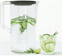 Wessper Carafe à eau de 3 litres avec insert à glace réfrigérant | Carafe à eau transparente 100% sans BPA avec couvercle | Carafe pour thé glacé,