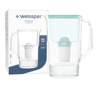 Wessper Carafe filtrante 2,8 L Compatible avec Brita Classic , Système de filtration d'eau pour réduire le calcaire, le chlore | + 1x filtre à eau menthe