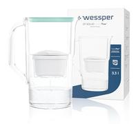 Wessper Carafe Filtrante 3,3 l, avec Compteur LED, Carafe a eau, Cartouche à Charbon actif Réduit le Calcaire et le Chlore, Cartouches Carafe Filtrante, BPA FREE - Menthe