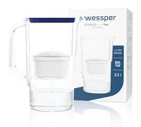 Wessper Carafe Filtrante 3,3 l, avec Compteur LED, Carafe a eau, Cartouche à Charbon actif Réduit le Calcaire et le Chlore, Cartouches Carafe Filtrante, BPA FREE - Blau