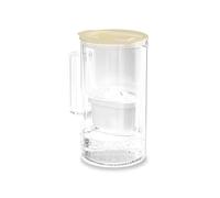 Wessper carafe filtrante d'eau avec compteur LED, 2 litres, carafe en verre, carafe eau compacte avec cartouche filtrante à charbon actif, sans BPA - Beige