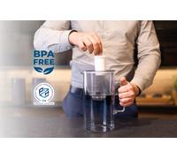 Wessper Carafe filtrante en verre 3 L Gris Compatible avec les cartouches filtrantes Brita Classic | 4 cartouches filtrantes incluses