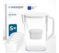Wessper Carafe filtrante porte de réfrigérateur 2,7l, de 6 filtre - Blanc
