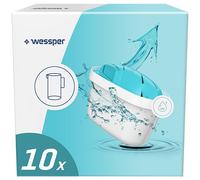 Wessper Cartouche Filtrante, Alcaline filtre eau pour carafe filtrante, pH élevé, améliore l'odeur et le goût de l'eau, Compatible avec les cartouches filtrantes BRITA, BWT (10 pièces)