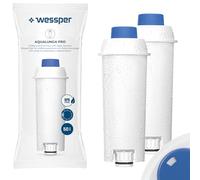 Wessper Cartouche Filtrante pour Machine à café Automatique, Filtre à eau Convient aux Delonghi DLSC002, SER3017, 5513292811, ECAM, ESAM, ETAM, SECAM - 2 pièces