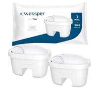 Wessper cartouches de filtre à eau pour carafe, filtre à charbon actif imprégné d’argent, filtre de remplacement pour Laica Bi-Flux, Dafi Ultimax, PearlCo - 2 pièces