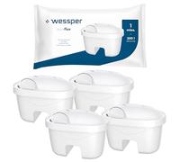 Wessper cartouches de filtre à eau pour carafe, filtre à charbon actif imprégné d’argent, filtre de remplacement pour Laica Bi-Flux, Dafi Ultimax, PearlCo - 4 pièces