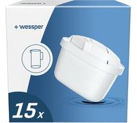 Wessper Cartouches filtrantes 15 pièces |Remplacement pour Dafi Unimax Aquaphor A5 BRITA Maxtra+ PHILIPS AWP212/10 Cartouche filtrante|Réduit le chlore et le calcaire