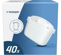 Wessper Cartouches filtrantes 40 pièces |Remplacement de Dafi Unimax Aquaphor A5 BRITA Maxtra+ PHILIPS AWP212/10 Cartouche filtrante|Réduit le chlore et le calcaire