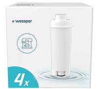 Wessper Cartouches Filtre à Eau Aqua Lunga Compatibles avec Machine à Café Automatique Delonghi DLSC002, SER3017 & 5513292811 - ECAM, ESAM, ETAM, SECAM - Lot de 4