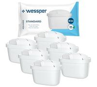 Wessper Cartouches Filtre à eau pour Carafe, Filtre eau de Remplacement Brita Maxtra +, Filtres à Charbon Actif, Filtres Brita Compatibles pour Carafe, Dafi et Aquaphor - 6 pièces