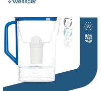 Wessper D3 Slim Aquaclassic 2.7L bleu Pot à filtre pour réfrigérateur Compatible avec les filtres Brita et Aquaphor + Cartouche filtrante Aquaclassic
