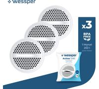 Wessper Disc Filtre pour gourde et carafe, remplacement de la cartouche filtrante Aquaphor Standard, Brita Classic, Dafi Classic - 3 pièces