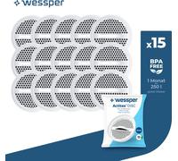 Wessper Filtre à eau 15 pièces, Filter Disc Replacement pour Aquaphor Standard, Brita Classic, Dafi Classic Cartouche filtrante