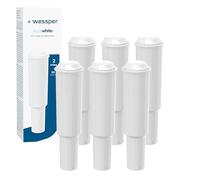 Wessper Filtre à eau Aqua White pour Machine à café Jura® Impressa®, Cartouche de Remplacement compatible pour Jura® 60209 White, 64553, 7520, 68739 - 6 pièces