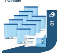 Wessper filtre à eau compatible avec Philips AquaClean CA6903/10 CA6903/22 CA6903 filtre anticalcaire, cartouche filtrante Aqua Clean pour Saeco et Philips pack de 9