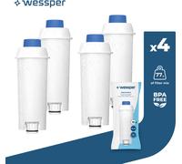 Wessper filtre à eau pour les machines à café Delonghi DLSC002, SER3017 & 5513292811 - Compatible avec les séries ECAM, ESAM, ETAM (pack de 4)