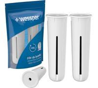Wessper Filtre de rechange pour bouteille d'eau, Lot de 2, Convient pour la bouteille Dafi, Recharge Pour une bouteille d'eau de sport, Filtre pour la bouteille à filtre, blanc
