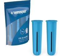 Wessper Filtre de rechange pour bouteille d'eau, Lot de 2, Convient pour la bouteille Dafi, Recharge Pour une bouteille d'eau de sport, Filtre pour la bouteille à filtre, bleu