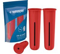 Wessper Filtre de rechange pour bouteille d'eau, Lot de 2, Convient pour la bouteille Dafi, Recharge Pour une bouteille d'eau de sport, Filtre pour la bouteille à filtre, rouge